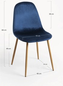 Zestaw 4 aksamitnych krzese Teok