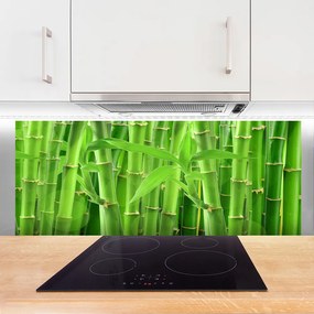 Szkło do Kuchni na Ścianę Kwiaty I Pędy Bambusa