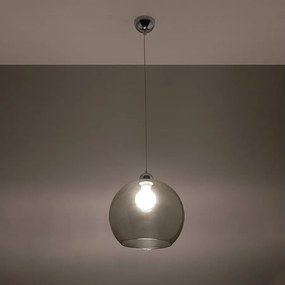 Lampy wiszące minimalistyczny Esfera, stal/szkło - 1 źródło światła 3000K - L.30 x H.120 cm - grafitowy