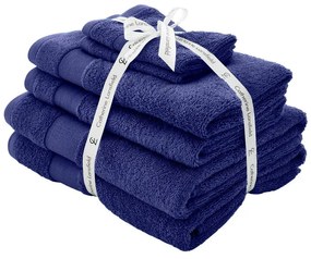 Ciemnoniebieskie bawełniane ręczniki frotte zestaw 6 szt. Anti-Bacterial – Catherine Lansfield