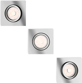 Philips -ZESTAW 3x LED RGBW ściemnialne oprawy sufitowe wpuszczane DONEGAL 1xGU10/4,8W/230V+pilot