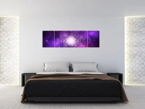 Obraz fioletowej abstrakcji (170x50 cm)
