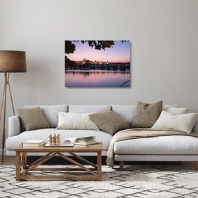 Obraz na szkle - Zamek Praski i Wełtawa (70x50 cm)