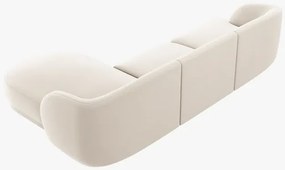 OUTLET Narożnik, sofa narożna prawostronna jasny beż welur 255/156/70 Miley od Micadoni