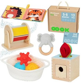 Tooky toy box pudełko xxl montessori edukacyjne 6w1 sensoryczne5-6 mies