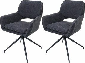 Krzesło do jadalni MCW-N74 (zestaw 2 sztuk),  ciemnoszary