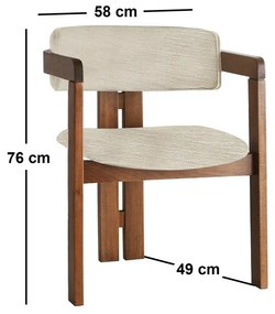 Krzesło do jadalni CO Light Grey and Walnut