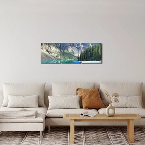 Obraz - Moraine Lake (z zegarem) (90x30 cm)