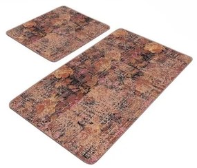 Brązowe aksamitne dywaniki łazienkowe zestaw 2 szt. 60x100 cm – Mila Home