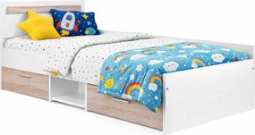 Dziecięce łóżko z szufladami i zagłówkiem 90x200 B3-C07