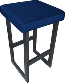 Hoker ALEX krzesło barowe tkanina Welur podstawa metalowa : Kolor Stelaża - Grafit, Kolor tkaniny - VELVET - MG16, Wysokość - 60 cm