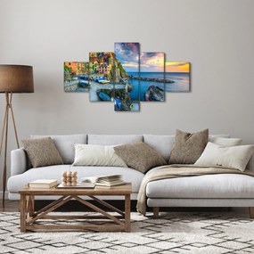 Obraz - Wioska śródziemnomorska (125x70 cm)