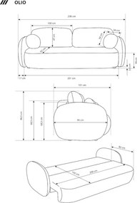 Sofa OLIO z funkcja spania i pojemnikiem BIAŁY ARAGON 01