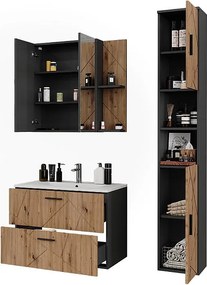 Zestaw mebli łazienkowych antracyt/artisan 80x44.6x57 irma
