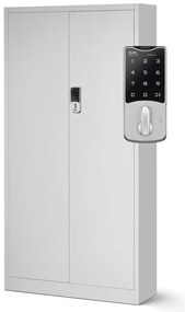 Biurowa szafa metalowa na akta DANIEL, 900 x 1850 x 400 mm, szara