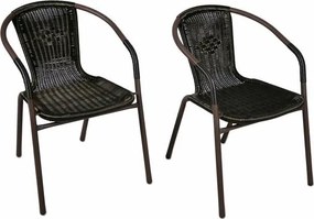 Zestaw balkonowy z plecionego polirattanu – 2 krzesła i stół