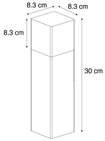 Zewnetrzna Stojąca lampa zewnętrzna czarna z kloszem w kolorze dymionym 30 cm - Denmark Nowoczesny Oswietlenie zewnetrzne