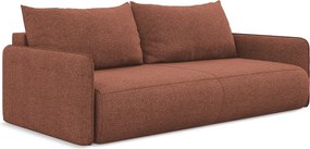 Kanapa 3-osobowa z funkcją spania - z tkaniny szenilowej - brudny róż - NANEA