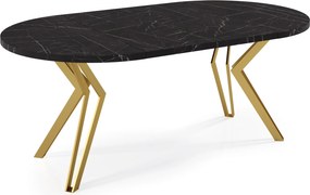Okrągły stół rozkładany na złotych nogach Randi 120 cm, styl glamour