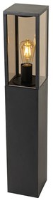 Stojąca lampa ogrodowa czarna z przydymionym szkłem 80 cm IP44 - Charlois