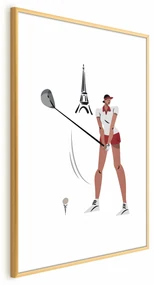 Plakat Francuska golfistka 29,7x42 cm z ramą złotą z marginesem ARTGEIST B
