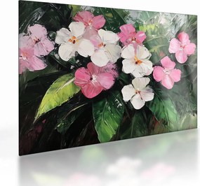 Obraz na szkle - Różowe i białe kwiaty (70x50 cm)