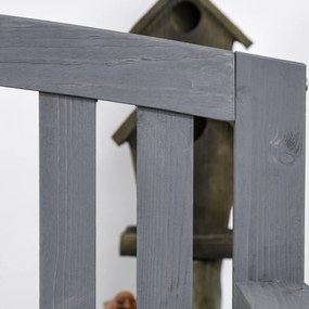 Outsunny 2-osobowa ławka ogrodowa z drewna, odporna na warunki atmosferyczne, z oparciem, udźwig 240 kg 143 x 51 x 85 cm, Szary | Aosom PL