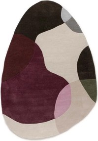 Dywan wełniany Dune ręcznie tkany Łagodne Formy Śliwka owalny 160x230 cm