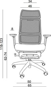 Ergonomiczny fotel biurowy z podnóżkiem Space
