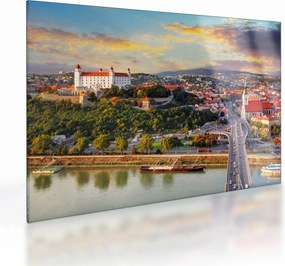 Obraz na szkle - Panorama Bratysławy, Słowacja (70x50 cm)