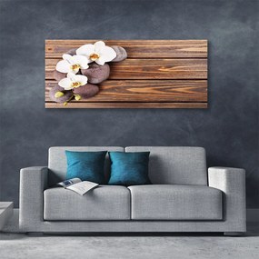 Zdjęcie na płótnie Orchidea na Rustykalnym Drewnie