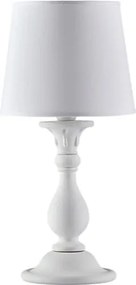 Lucca Shabby white wooden table lamp, 1 light, with lampshade dm.20 H.39 Ø20 BL271-LT-BCO