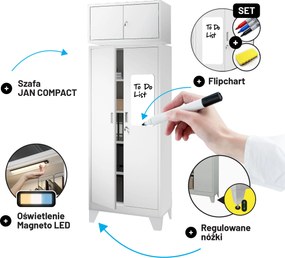 Nadstawka na szafę EWA Compact 800 x 380 x 400 mm, biała