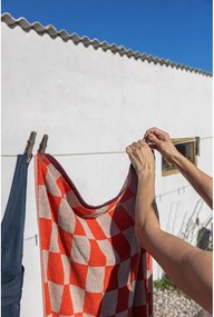 Pomarańczowo-beżowe ręczniki z bawełny organicznej frotte zestaw 2 szt. 40x55 cm Retro – Mette Ditmer Denmark