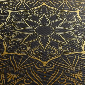 Obraz złotej abstrakcji (z zegarem) (90x30 cm)