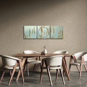 Obraz - Łąkowa chwila (z zegarem) (90x30 cm)