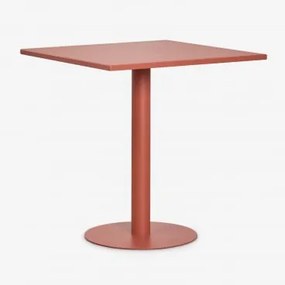 Kwadratowy Stół Ogrodowy 70x70 Cm Z Żelaza Mizzi Terracota - Sklum