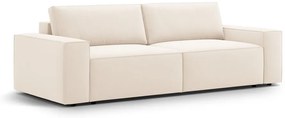 Beżowa aksamitna rozkładana/ze schowkiem sofa 247 cm Jodie – Micadoni
