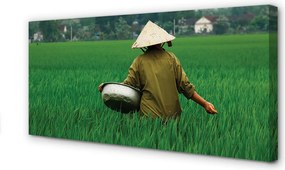 Fotoobraz na płótnie Człowiek na Trawie