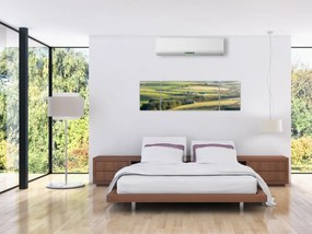 Obraz - Drewniana półka z krajobrazem (170x50 cm)