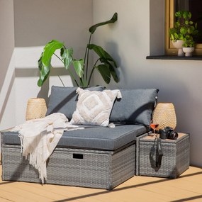 Zestaw mebli ogrodowych technorattanowych Eleonore popielaty PATIO