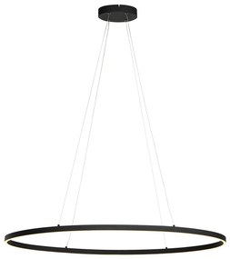 Designerska lampa wisząca czarna owalna z 3-stopniowym ściemnianiem LED - OvalloDesignerski Oswietlenie wewnetrzne