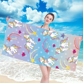 Ręcznik plażowy UNICORN PONNY 100x180 cm kolorowy, 100% mikrofibra