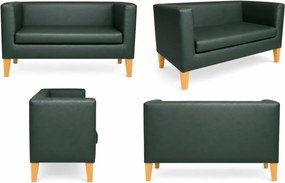 Sofa Monaco : Kolor nogi - Drewno, Kolor tkaniny - EKO-SKÓRA - 6D, Typ tkaniny - Eko-skóra , Wysokość nogi - 15 cm