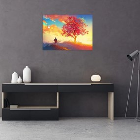 Obraz drzewa na wzgórzu (70x50 cm)