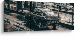 Obraz poruszającego się samochodu (z zegarem) (90x30 cm)