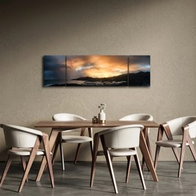 Obraz - plaża z pochmurnym niebem (170x50 cm)
