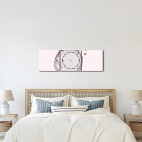 Obraz - Fioletowy minimalizm N⁰4 (z zegarem) (90x30 cm)