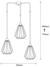 Czarna metalowa lampa wisząca Opviq lights Mathaios