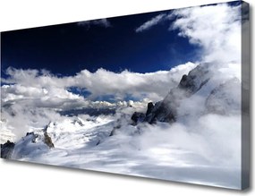 Obraz na płótnie Majestatyczny Szczyt w Chmurach